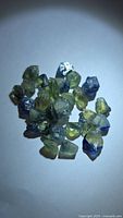 Group of mixed-color rough sapphire crystals