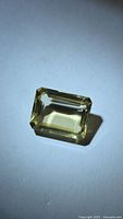 Rectangular emerald cut lemon citrine top view