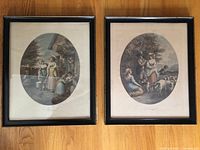 Both framed engravings side by side