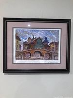 Full view of framed seriolithograph on wall