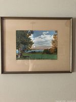 Full view of framed artwork on wall