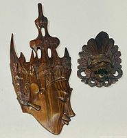 Both Balinese wood masks together