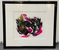 Front view of framed abstract painting