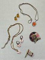 Overview of all jewelry items laid out