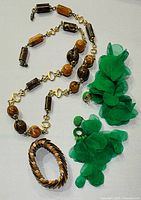 Full view of necklace and earrings