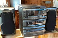 Front view of entire stereo system with both speakers