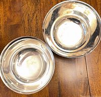 Top view of both silver-plated bowls