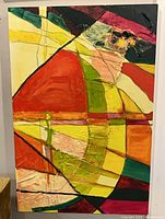 Full view of the Linda Crabtree mixed media abstract painting