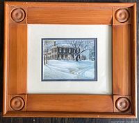 Front view of framed print showing artwork and wood frame