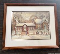 Full view of framed print showing artwork, mat, and frame