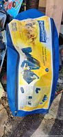 Broadstone blue carry bag with printed label showing tent model