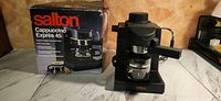 Machine beside original Salton Cappuccino Expres 45 box