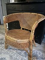 full view of bamboo barrel-back chair