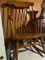 Full view of wooden rocking chair