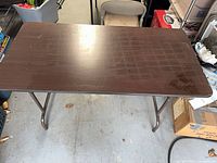 Top view of brown folding table