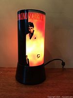 Front view showing Scarface graphic illuminated