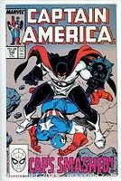Captain America #348 cover showing U.S.Agent over Captain America