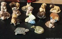 group shot of all Wade miniature animal figurines