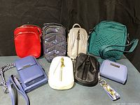 Group shot of eight new crossbody purses
