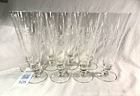 Group shot showing all eight crystal glasses