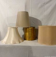 All four lamp shades side by side