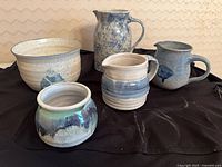 Group shot of all five pottery pieces