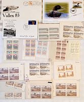 Overall view of blocks of stamps and two FDCs