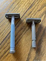 Both razors side by side, handles and heads visible