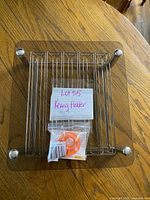 Top view of glass-top holder showing metal rack