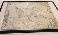 Full view of framed antique map
