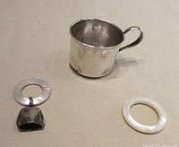 Sterling cup, pacifier with bell, plain pacifier ring