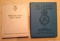 Front covers of both books: white Princess Mary’s Gift Book and blue The Queen’s Gift Book