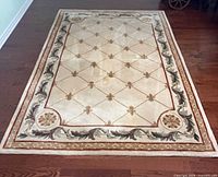 Full view of rug showing overall design and condition