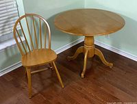 Table and chair overview showing design and finish