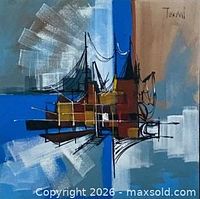 Detail of artwork showing colors and brushwork