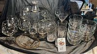 Full view of entire glassware assortment