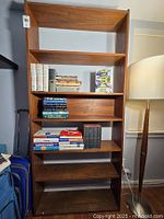 Front view of entire bookcase with shelves