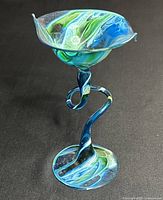 Full view of twisted-stem art glass candle holder