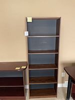 Bookcase and side table front view