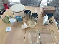 Overview of all kitchen items on table