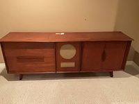 Front view of stereo console cabinet