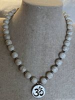 Full view of necklace on display bust