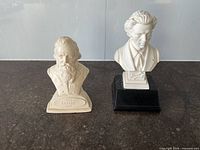 Front view of both plaster busts
