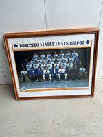 Full view of framed Toronto Maple Leafs 1981-82 team poster