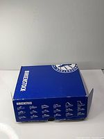 Blue Birkenstock shoe box, closed