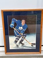 Front view of framed Frank Mahovlich poster