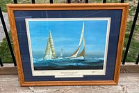 Full view of framed print with mat and frame