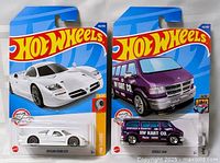 Front view of both sealed Hot Wheels blister cards