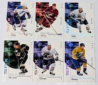 All six SPx Rookie Stars cards front view