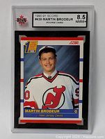 Front view of sealed KSA slab displaying Martin Brodeur rookie card